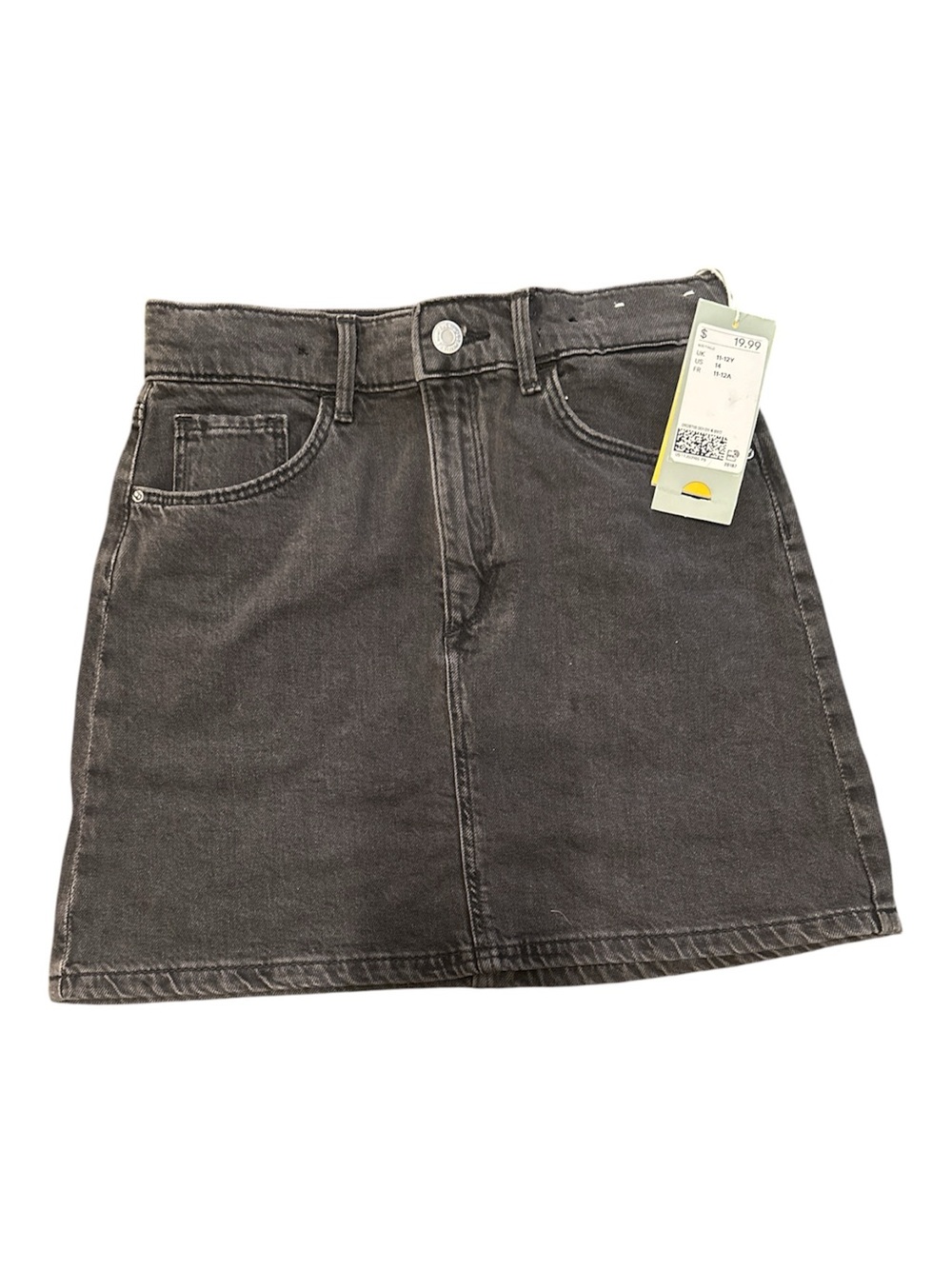 H&M Black Denim A-Line Mini Skirt